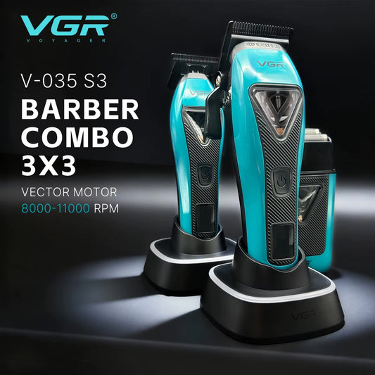 VGR V-035 S3 PROFESSIONAL 3-IN-1 BARBER COMBO KIT