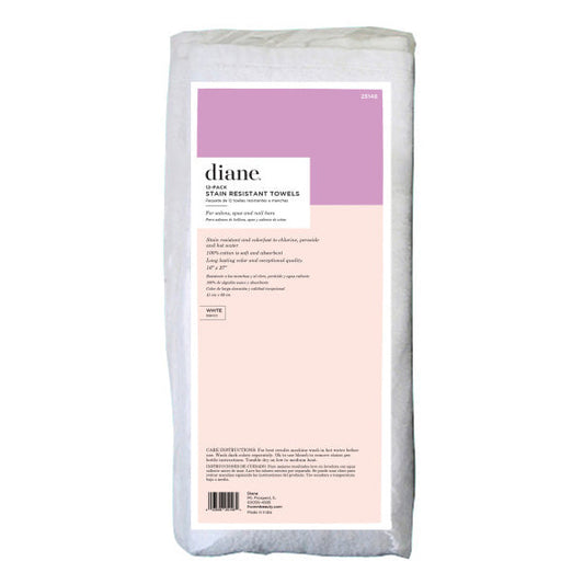 Diane Stain Resistant White Towels, 12 Pack #25148