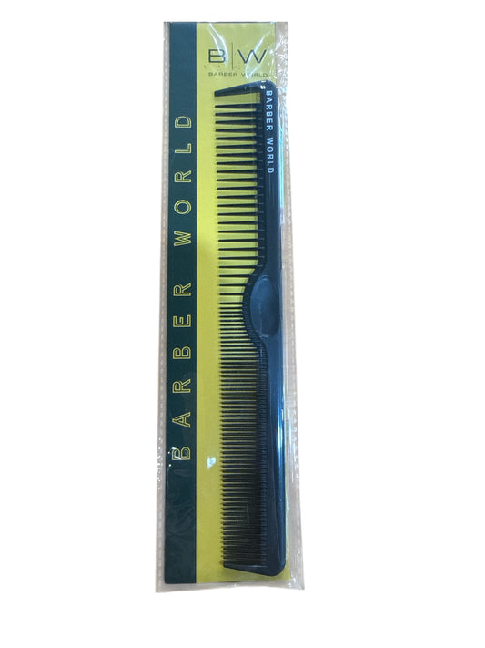 Barber World Carbon All Purpose Hook Comb 7-1/4" Black #06900