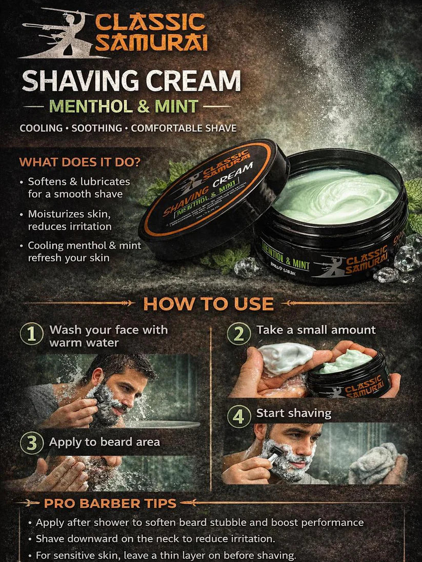Classic Samurai Shaving Cream Menthol & Mint