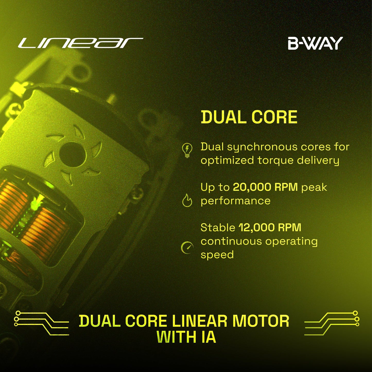 BWAY LINEAR Clipper – Dual Core AI Motor, 20,000 RPM