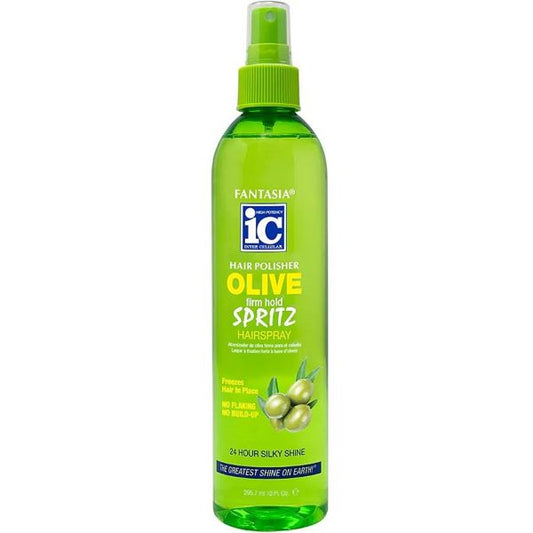 Fantasia Hair Polisher Olive Spritz 10oz – Firm Hold