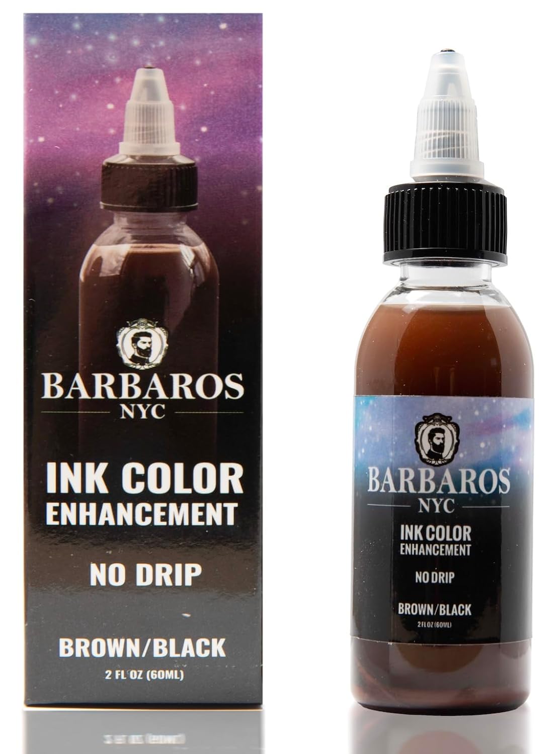 BARBAROS NYC Enhancement Color Ink | Hair Enhancer For Hair & Beard Lineup | Water Resistant Hairline Filler Spray | Barber Beard Liner For Thicker & Fuller Hairstyling