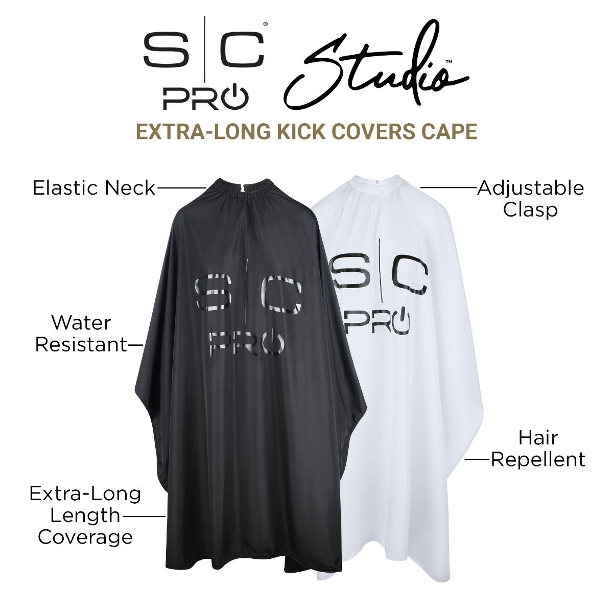 StyleCraft Pro Studio - Professional Extra-Long Kick Covers Cape in Black