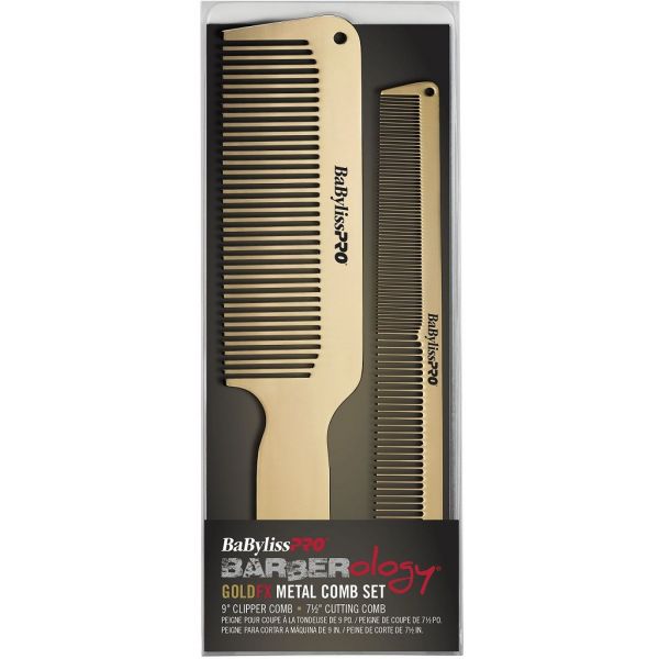 BaBylissPro BARBERology GOLDFX Metal Comb Set #BCOMBSET2G