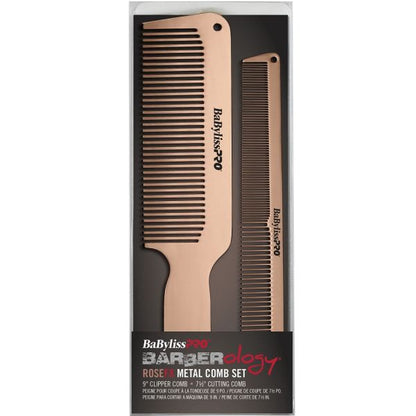 BaByliss Pro BARBERology ROSEFX Metal Comb Set #BCOMBSET2RG