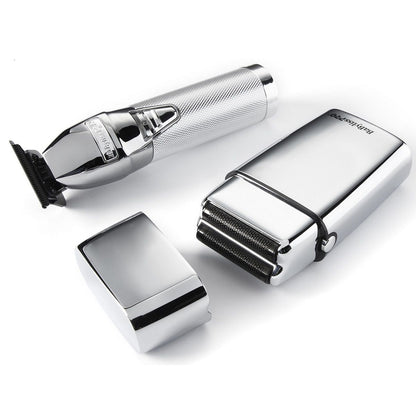 BaBylissPro LIMITEDFX Collection Silver Trimmer and Double Foil Shaver #FXDUOFS2TS