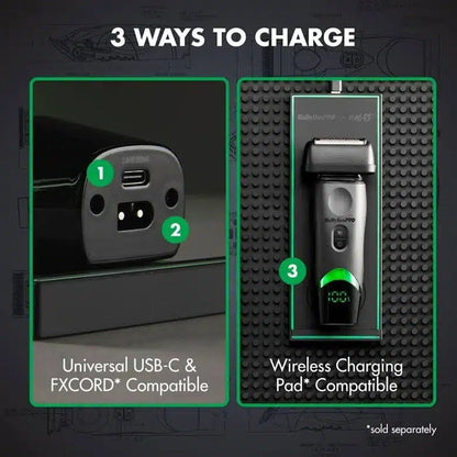 BaBylissPro X Tomb45 Wireless Charging Double-Foil Shaver #FXT45FS
