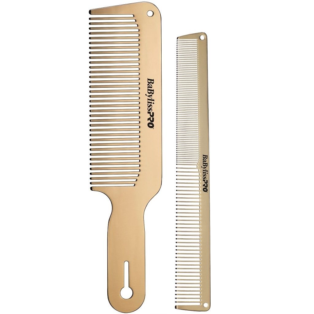 BaBylissPro BARBERology GOLDFX Metal Comb Set #BCOMBSET2G
