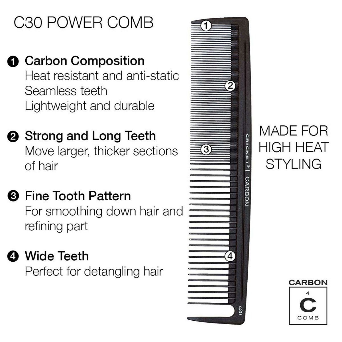 Cricket Carbon Power Comb #C30