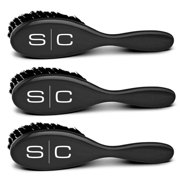 Stylecraft The Fresh Cut Fade and Cleaning Barber Brushes [3 PACK] [Black #SC318SB]