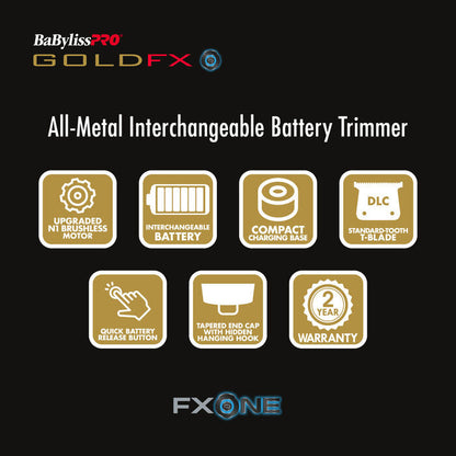 BABYLISSPRO FXONE GOLDFX TRIMMER Item No. FX799G