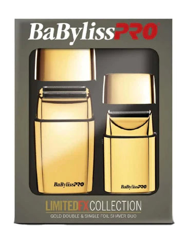 BaBylissPRO LimitedFX Collection Gold Double & Single Foil Shaver Duo (FXFSHOLPK2GB)
