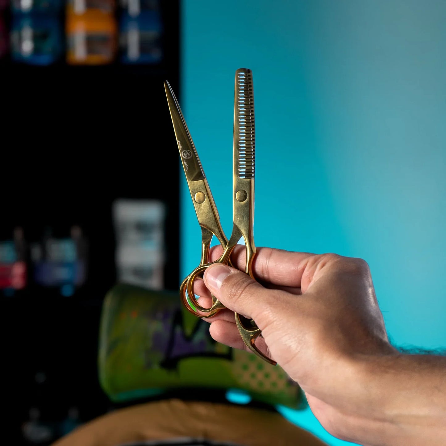 Rolda - Gold 6-inches Hair Cutting Scissors and Thinning Shears Left-Handed
