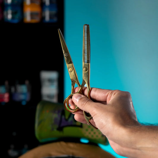 Rolda - Gold 6-inches Hair Cutting Scissors and Thinning Shears Left-Handed