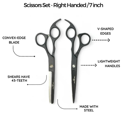 ROLDA SCISSOR & SHEAR SET 7IN BLACK