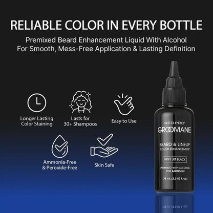 Red Pro GROOMANE (Black #GR94) Beard & Lined Color Enhancement - Premixed for Airbrush Use 2.3oz