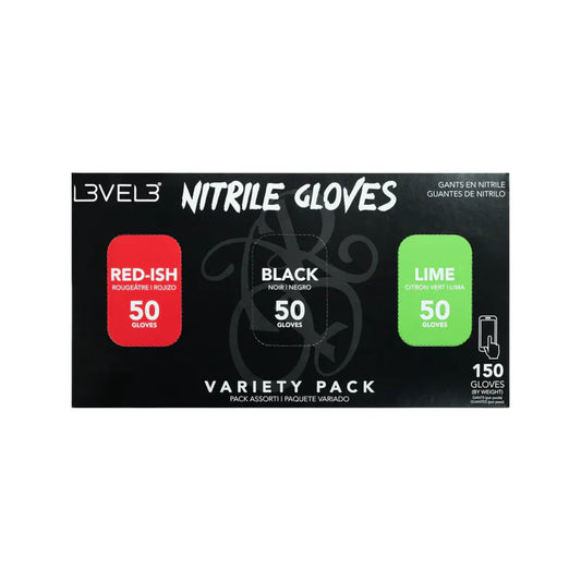LEVEL3 Professional Nitrile Gloves Variety Pack 150ct