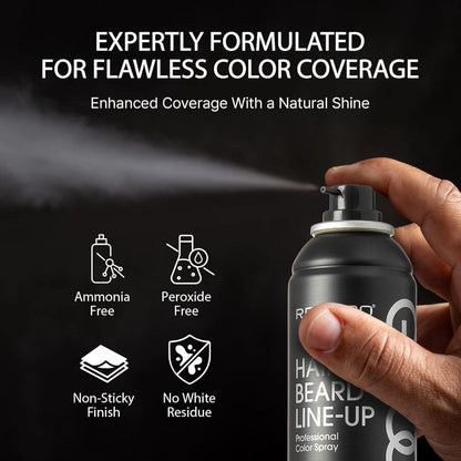 Red Pro GROOMANE Hair & Beard Line-Up Color Spray 6.6oz (Black #GR31)