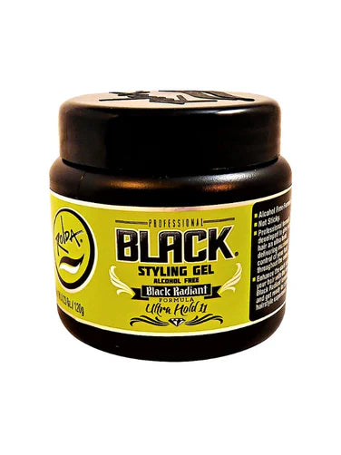 Rolda - Black Hair Styling Gel | Covers Gray Hair, Medium-Strong Hold, Medium Shine, Wet Look, Alcohol-free, Paraben-free, Flake-free