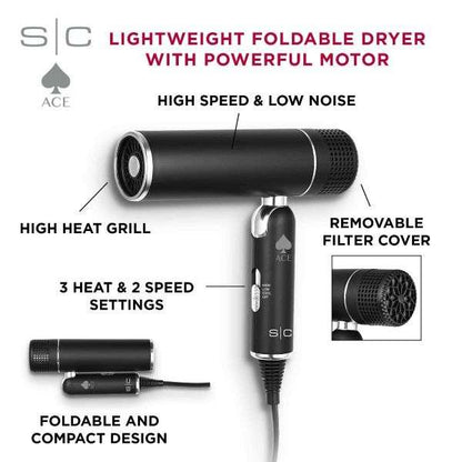 StyleCraft ACE - FOLDABLE LIGHTWEIGHT HAIR DRYER