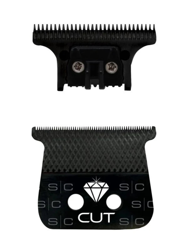 Style Craft Diamond Cut Fixed Black Diamond DLC Hair Trimmer Blade with The One Cutter Set Replacement Blade #SC541B