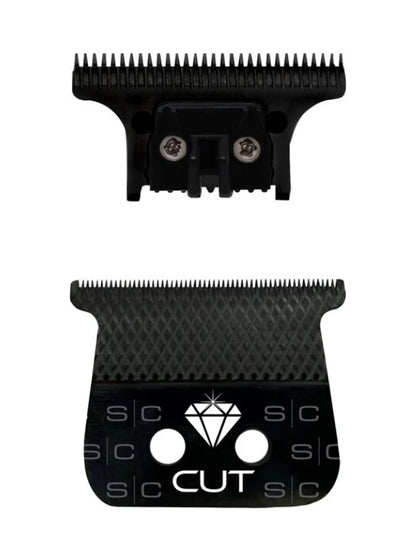 Style Craft Diamond Cut Fixed Black Diamond DLC Hair Trimmer Blade with The One Cutter Set Replacement Blade #SC541B