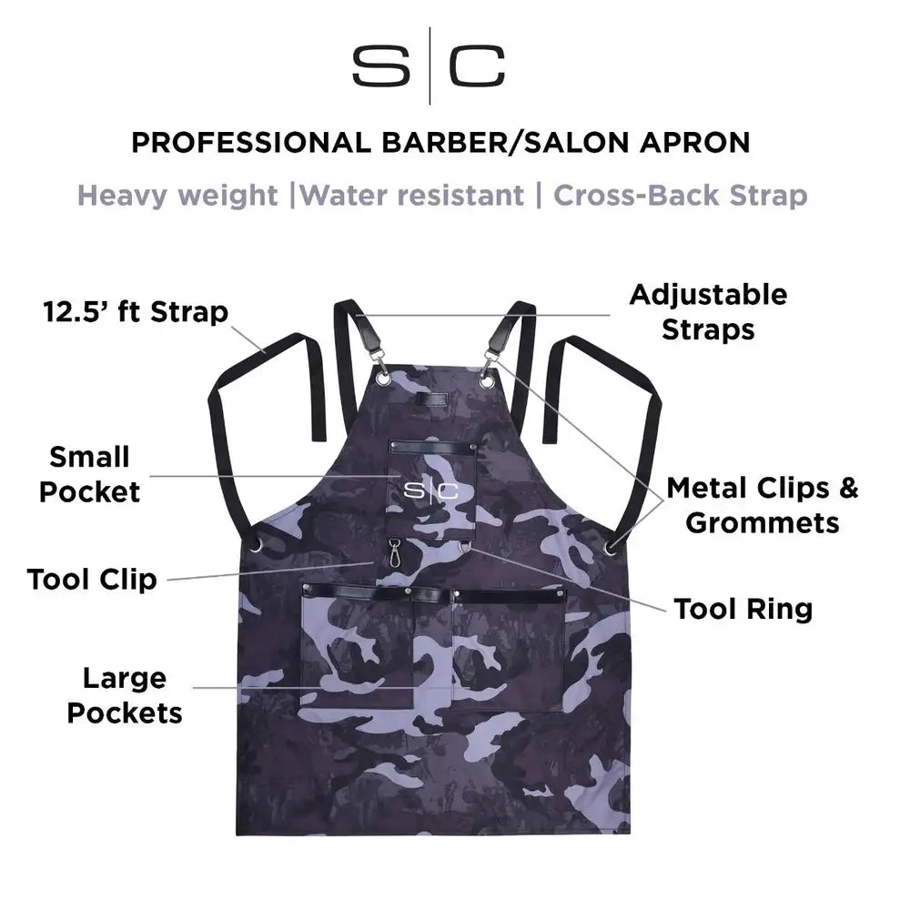 Stylecraft Heavy Weight Barber Apron - Black Camo #SC314B
