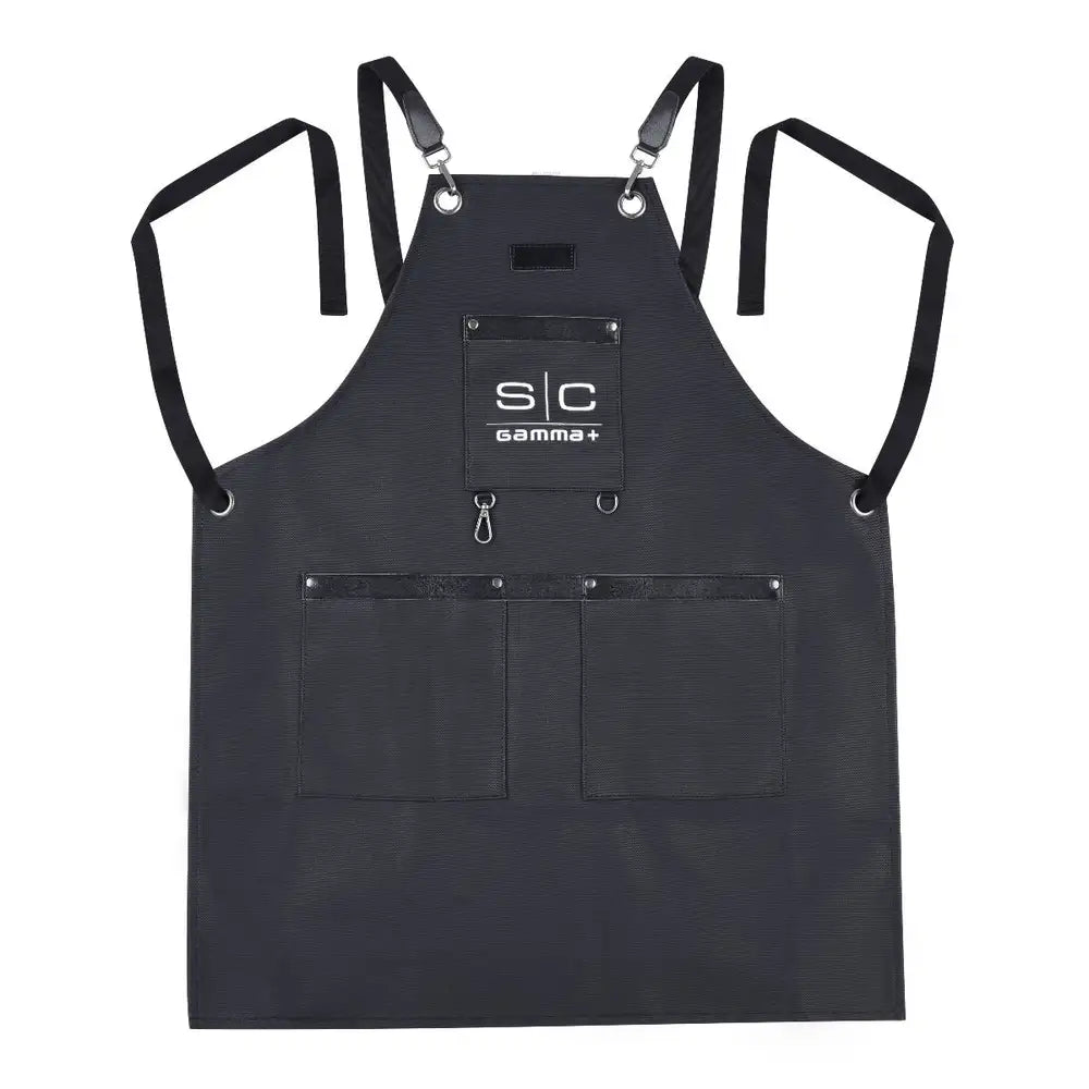 StyleCraft Waterproof Barber/Salon Apron with Crossback Strap in Black Design #SCGPBA